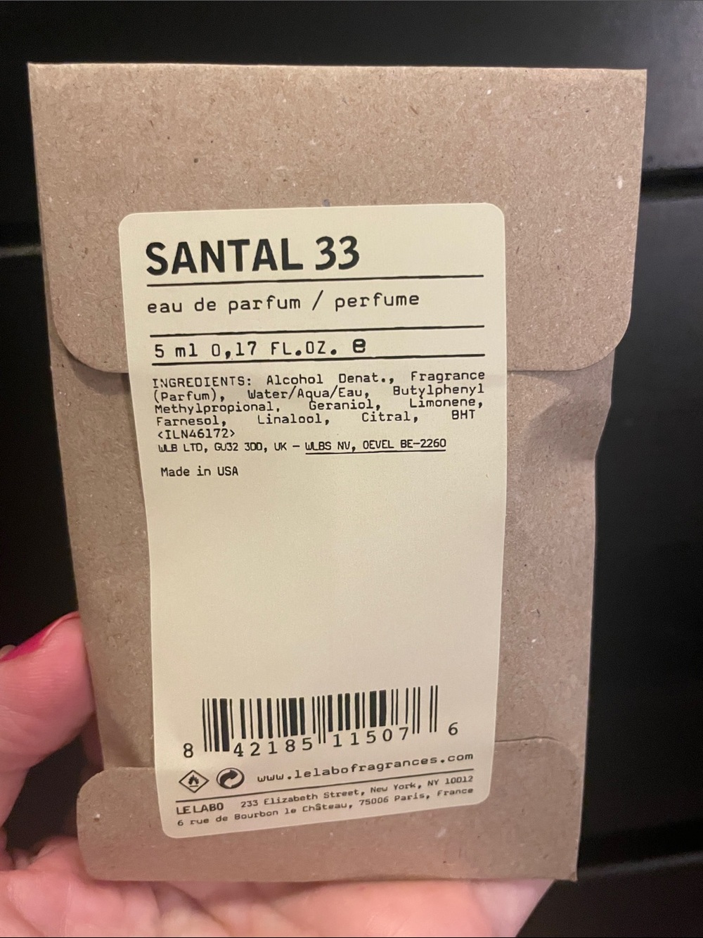 Le Labo Santal 33 EDP Spray 5 mL / 0.17 fl. oz mini BNWOB